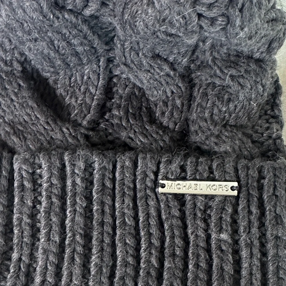 Michael Kors Black Cable Knit Beanie